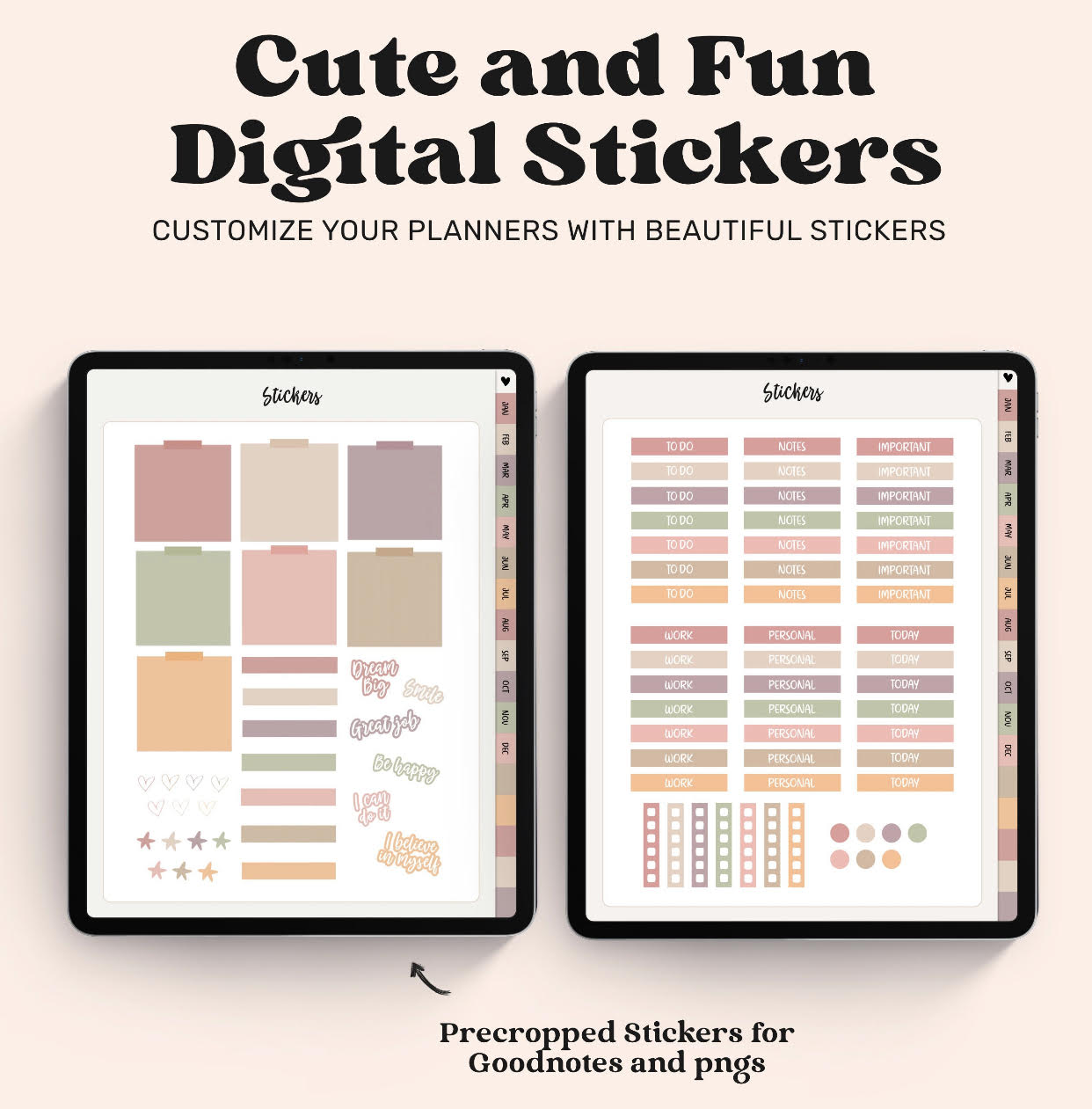 Digital Planner: Undated Goodnotes Planner for Goodnotes, Notability, Noteshelf, Xodo, or any pdf annotation app