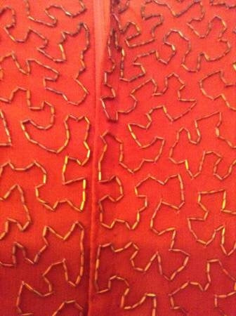 Red Indian Vintage 100% Pure Silk Beaded Dress, Size Medium - Gently Used
