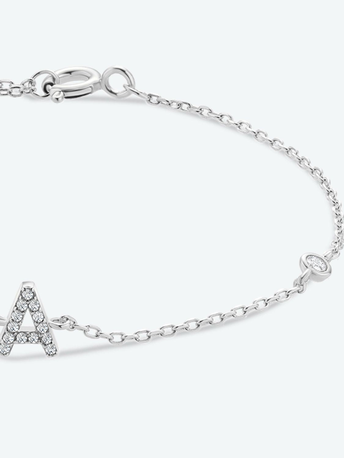 Uylees Boutique A To F Zircon 925 Sterling Silver Bracelet