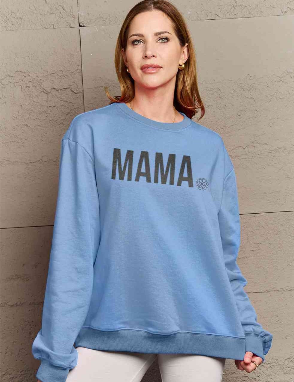 Simply Love Full Size MAMA Graphic Long Sleeve Sweatshirt