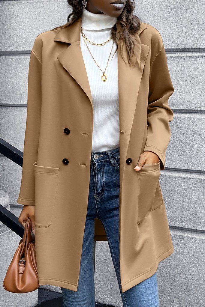Lapel Collar Long Sleeve Blazer - Three Color Choices