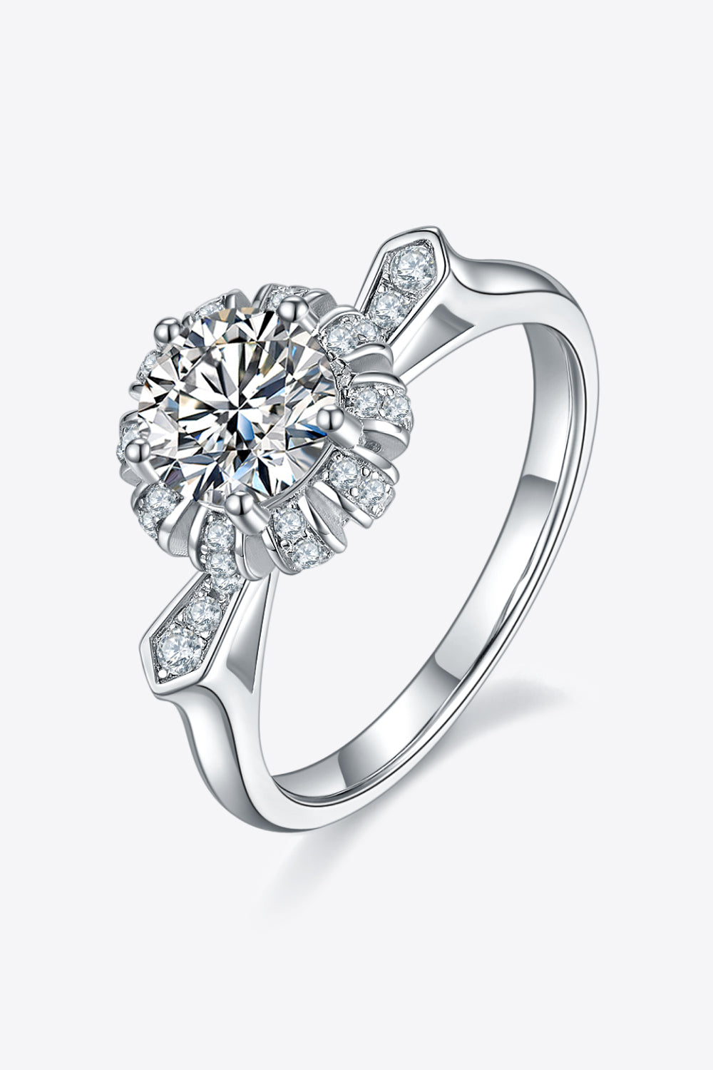 Uylees Boutique 1 Carat Moissanite 925 Sterling Silver Ring