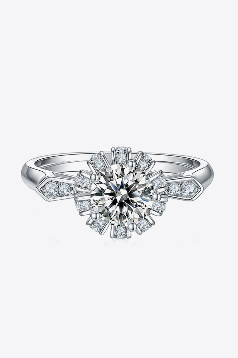 Uylees Boutique 1 Carat Moissanite 925 Sterling Silver Ring