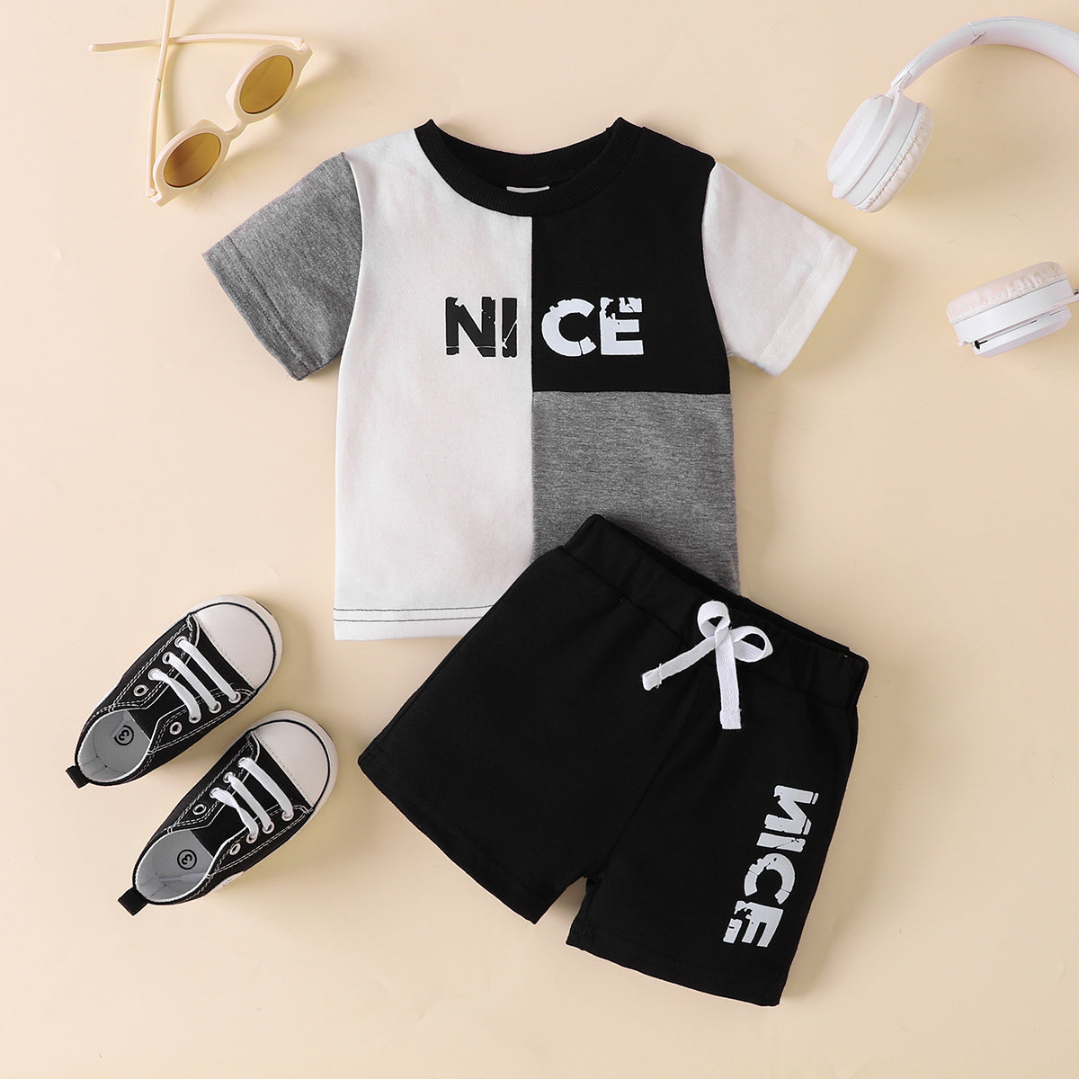 Uylee's Boutique NICE Color Block Tee and Shorts Set