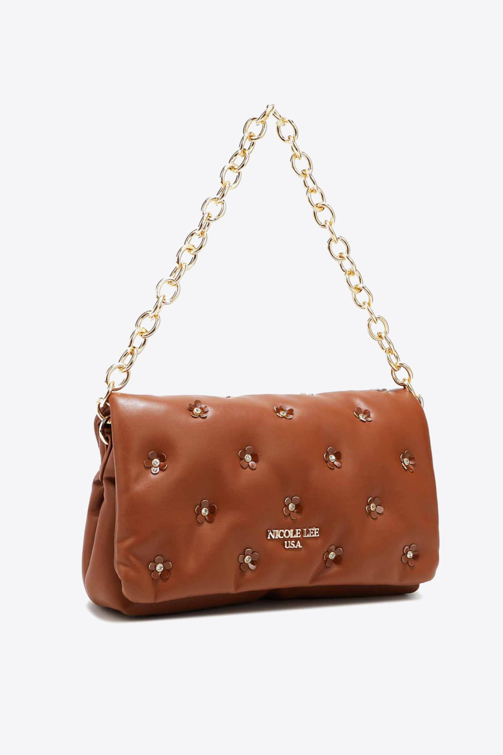 Uylee's Boutique Nicole Lee USA ダイヤモンド フラワー メッセンジャー クロスボディ バッグ