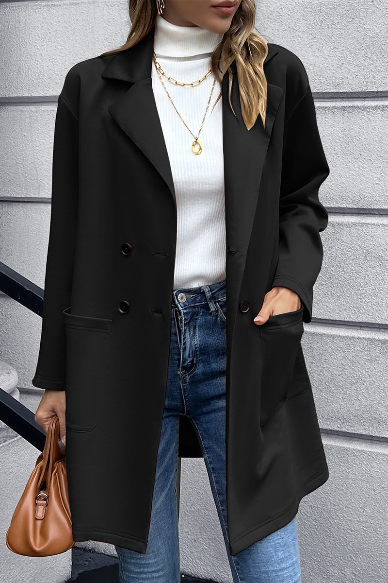 Lapel Collar Long Sleeve Blazer - Three Color Choices