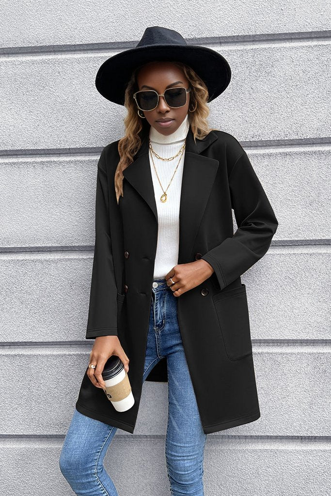 Lapel Collar Long Sleeve Blazer - Three Color Choices