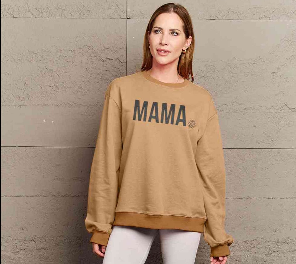 Simply Love Full Size MAMA Graphic Long Sleeve Sweatshirt