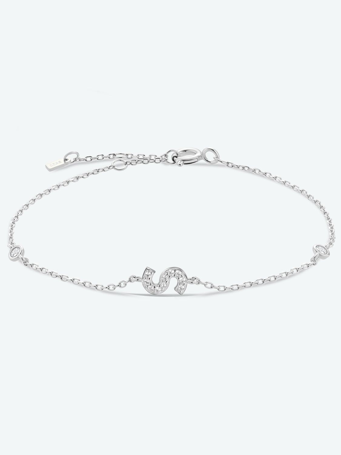 Uylees Boutique Q To U Zircon 925 Sterling Silver Bracelet