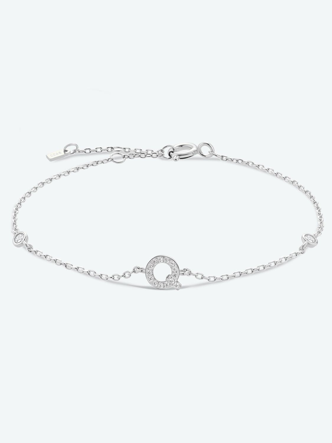 Uylees Boutique Q To U Zircon 925 Sterling Silver Bracelet