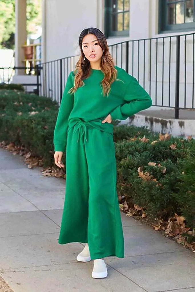 Double Take Full Size Textured Long Sleeve Top and Drawstring Pants Set