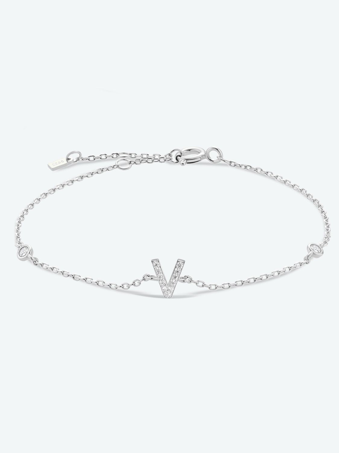 Uylees Boutique V To Z ジルコン 925 スターリングシルバー ブレスレット