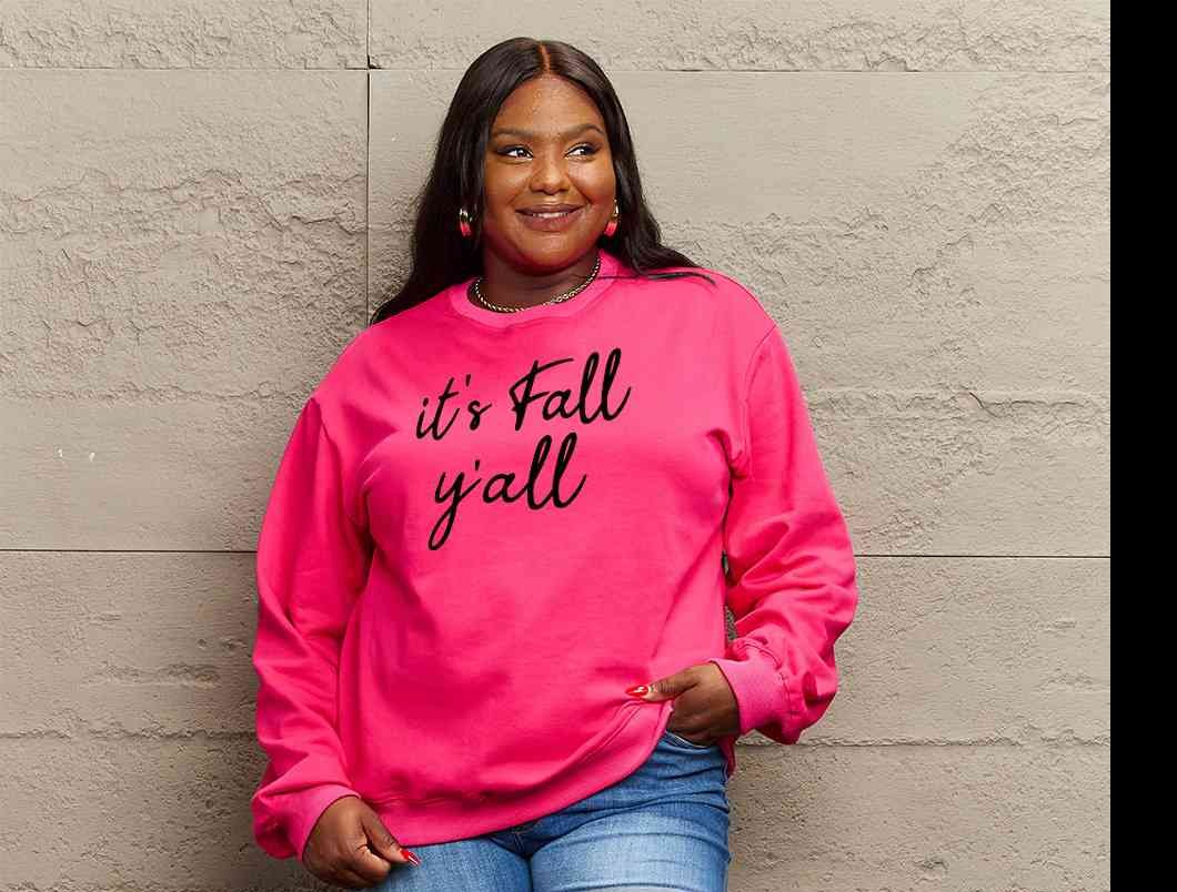 Simply Love Full Size IT'S FALL Y'ALL Graphic Sweatshirt