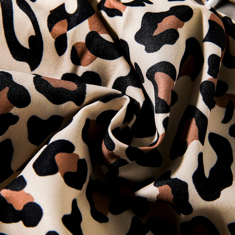 Uylee's Boutique Leopard Print Cutout Square Neck Romper