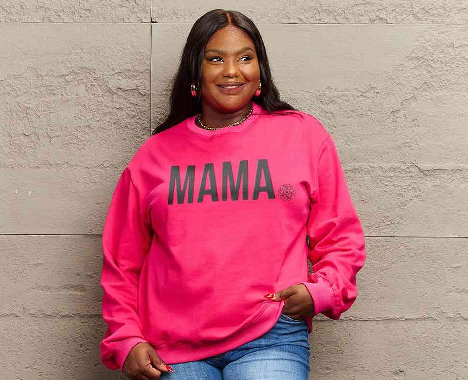 Simply Love Full Size MAMA Graphic Long Sleeve Sweatshirt