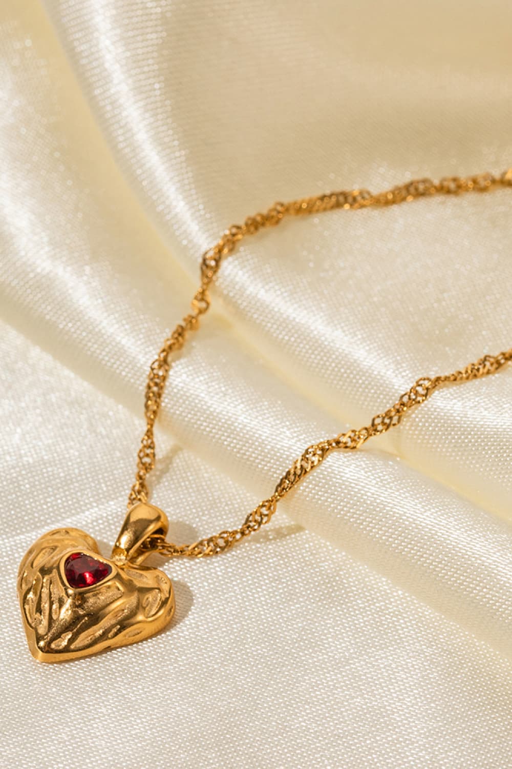 Uylees Boutique Heart Pendant Stainless Steel Necklace