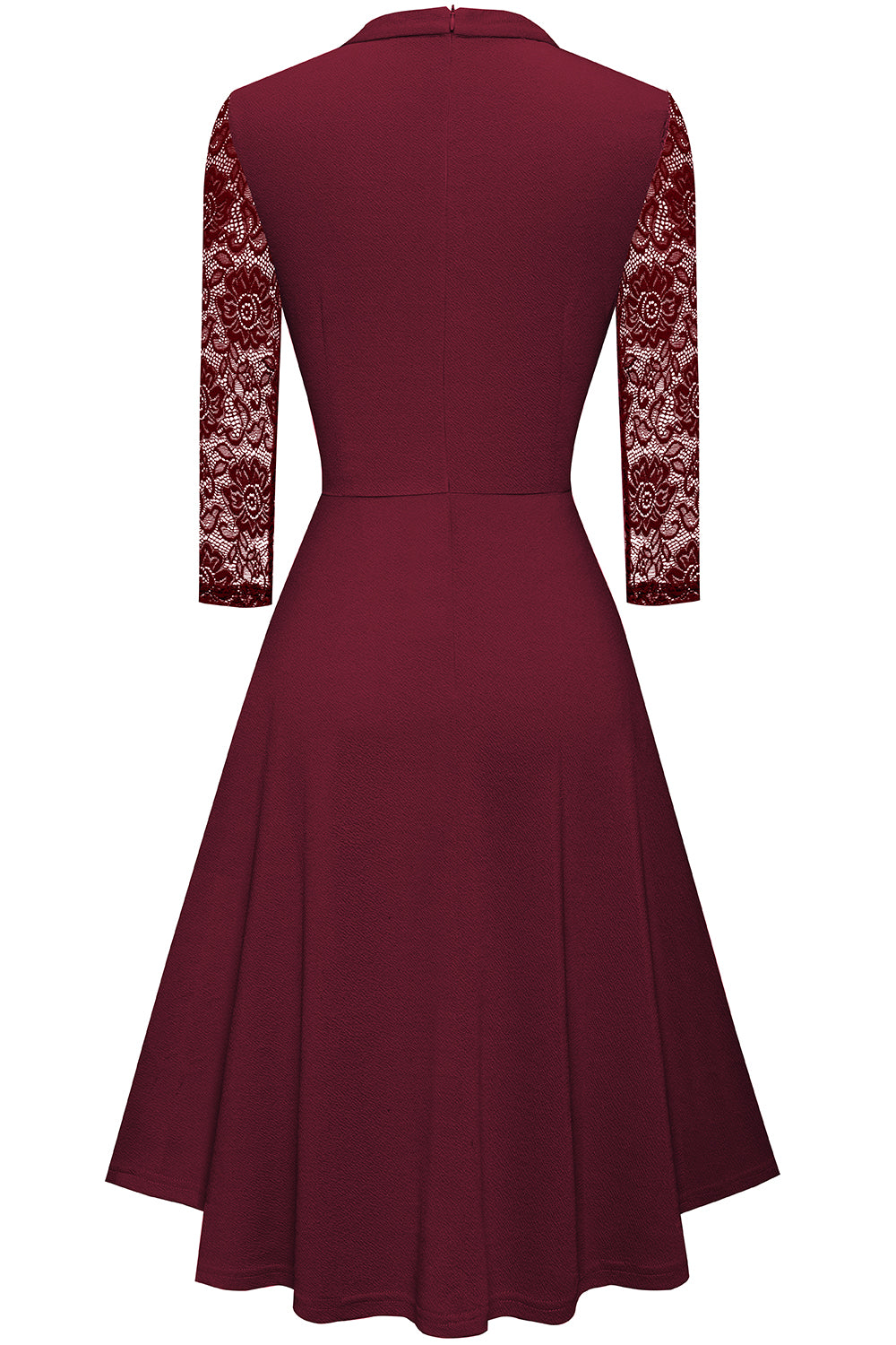 Round Neck Three-Quarter Sleeve Cutout Dress