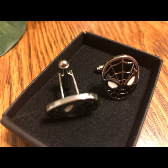 Men's Novelty Spider-Man Cufflinks - Black or Red