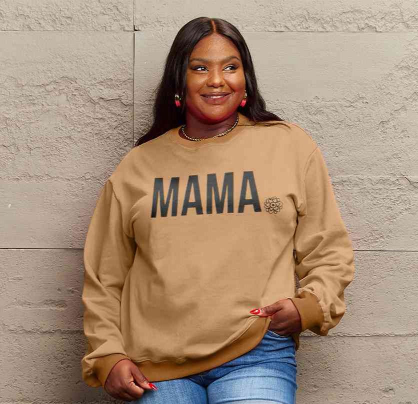 Simply Love Full Size MAMA Graphic Long Sleeve Sweatshirt