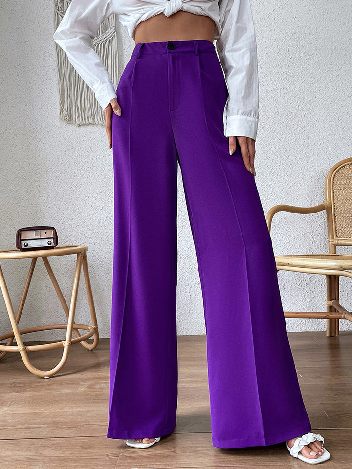 Pantaloni a vita alta a gamba larga