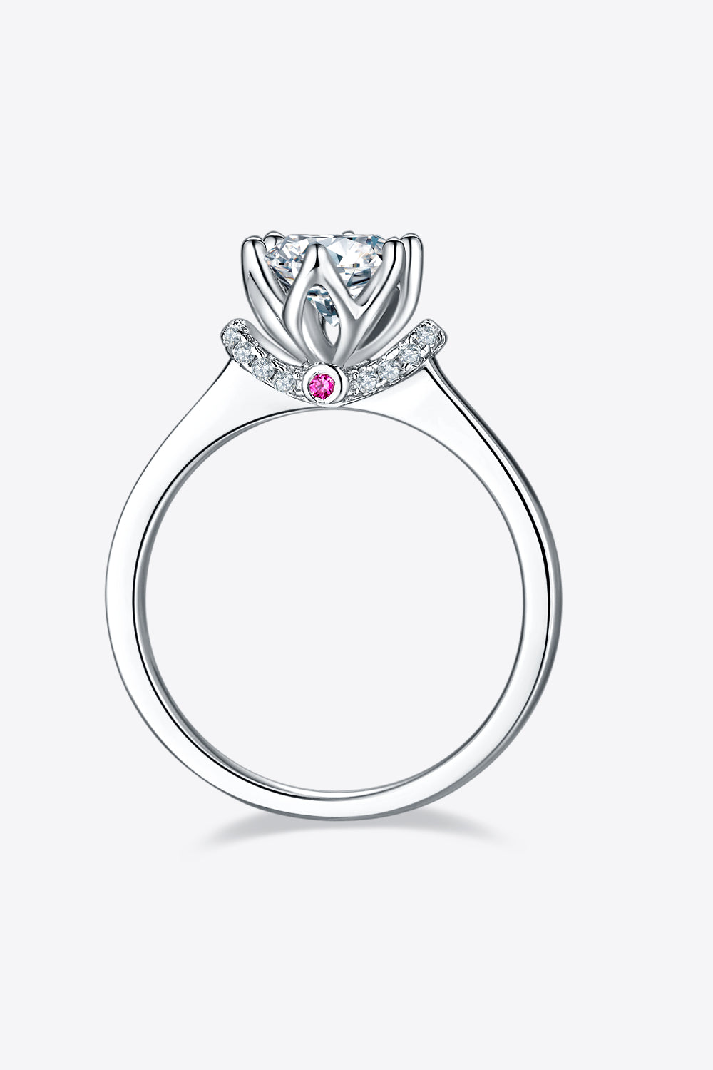 Uylees Boutique 1 Carat Moissanite 925 Sterling Silver Ring
