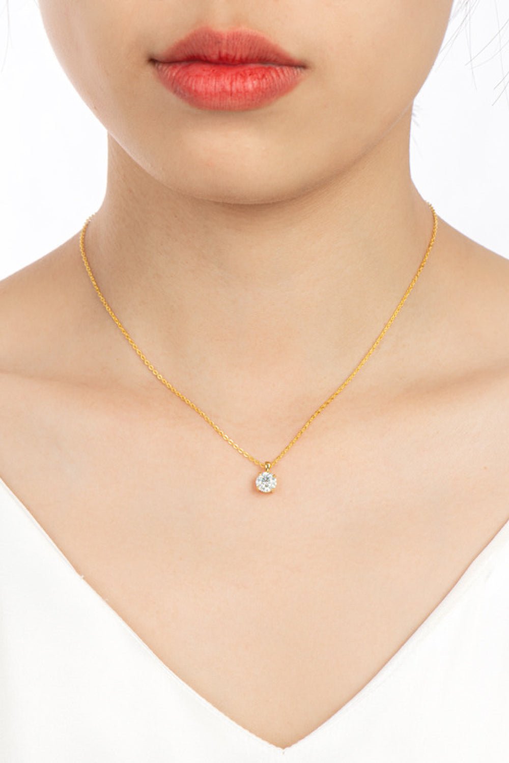 925 Sterling Silver 1 Carat Moissanite Chain-Link Necklace - Uylee's Boutique