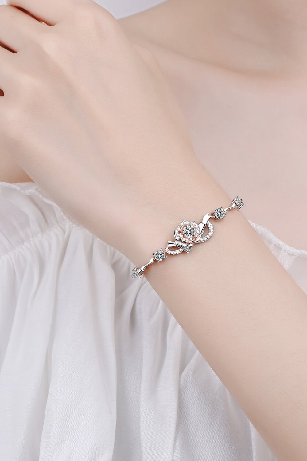 925 Sterling Silver Moissanite Bracelet - Uylee's Boutique