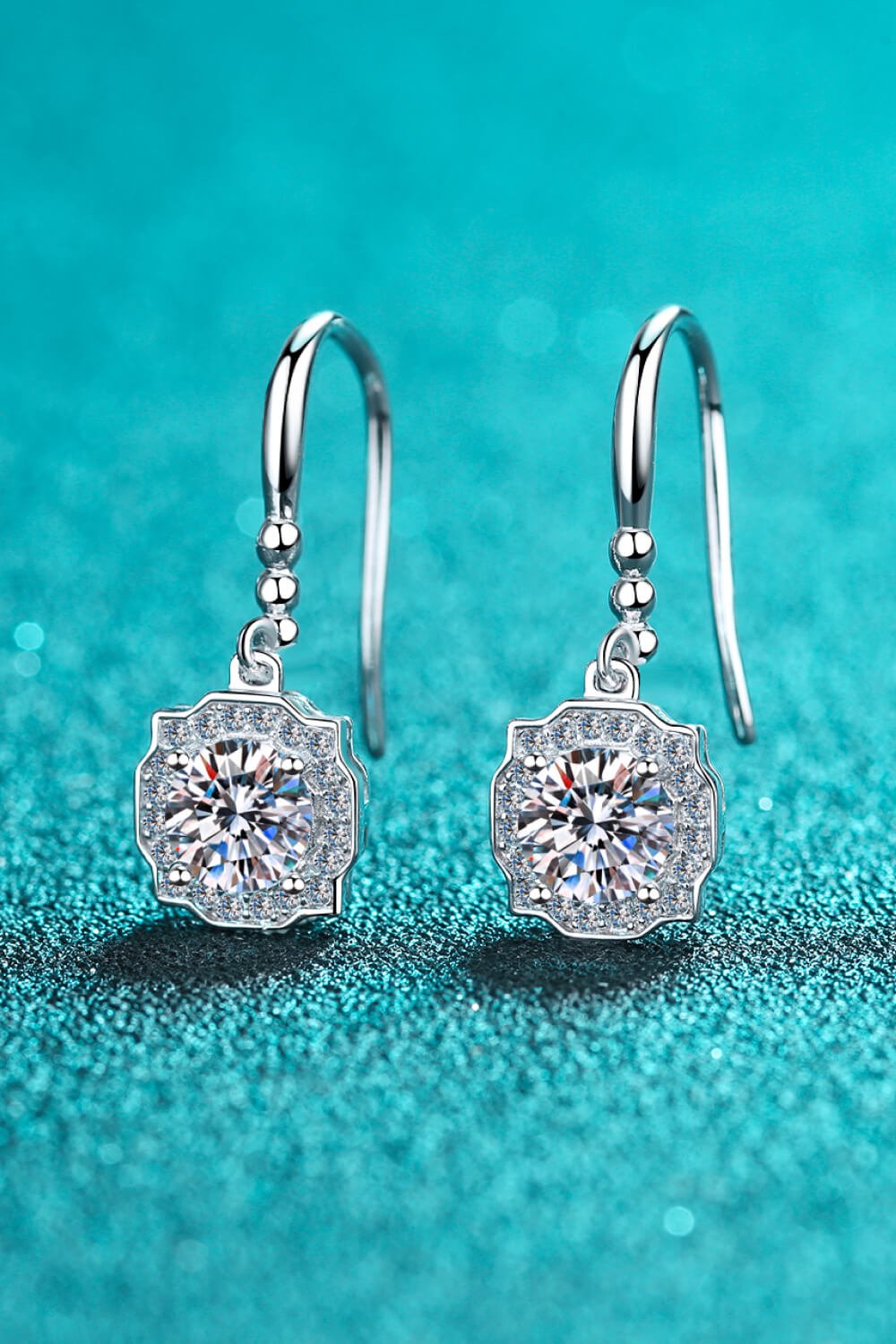 925 Sterling Silver Moissanite Hook Earrings - Uylee's Boutique