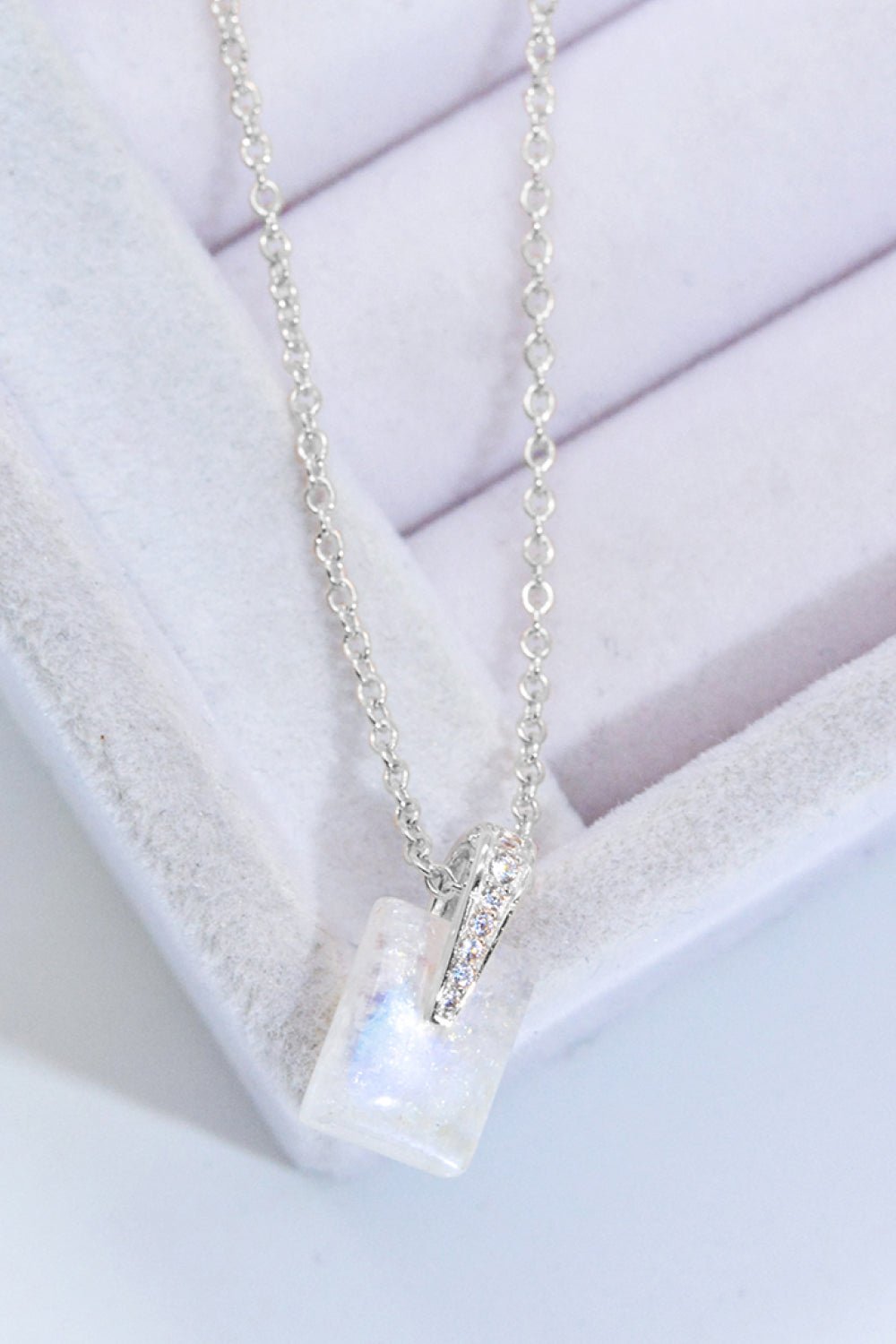 925 Sterling Silver Natural Moonstone Pendant Necklace - Uylee's Boutique
