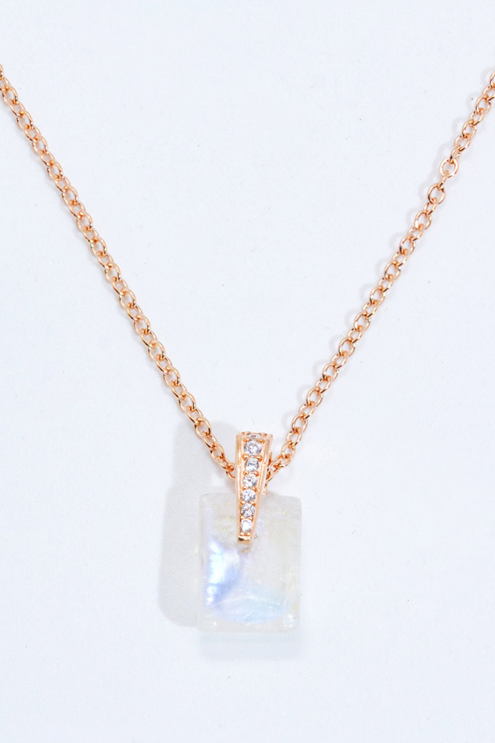 925 Sterling Silver Natural Moonstone Pendant Necklace - Uylee's Boutique
