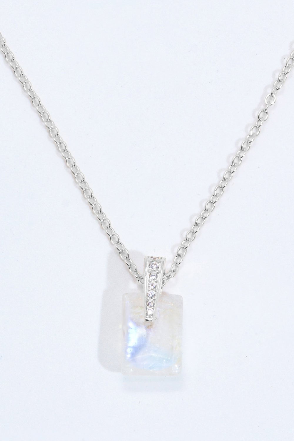 925 Sterling Silver Natural Moonstone Pendant Necklace - Uylee's Boutique