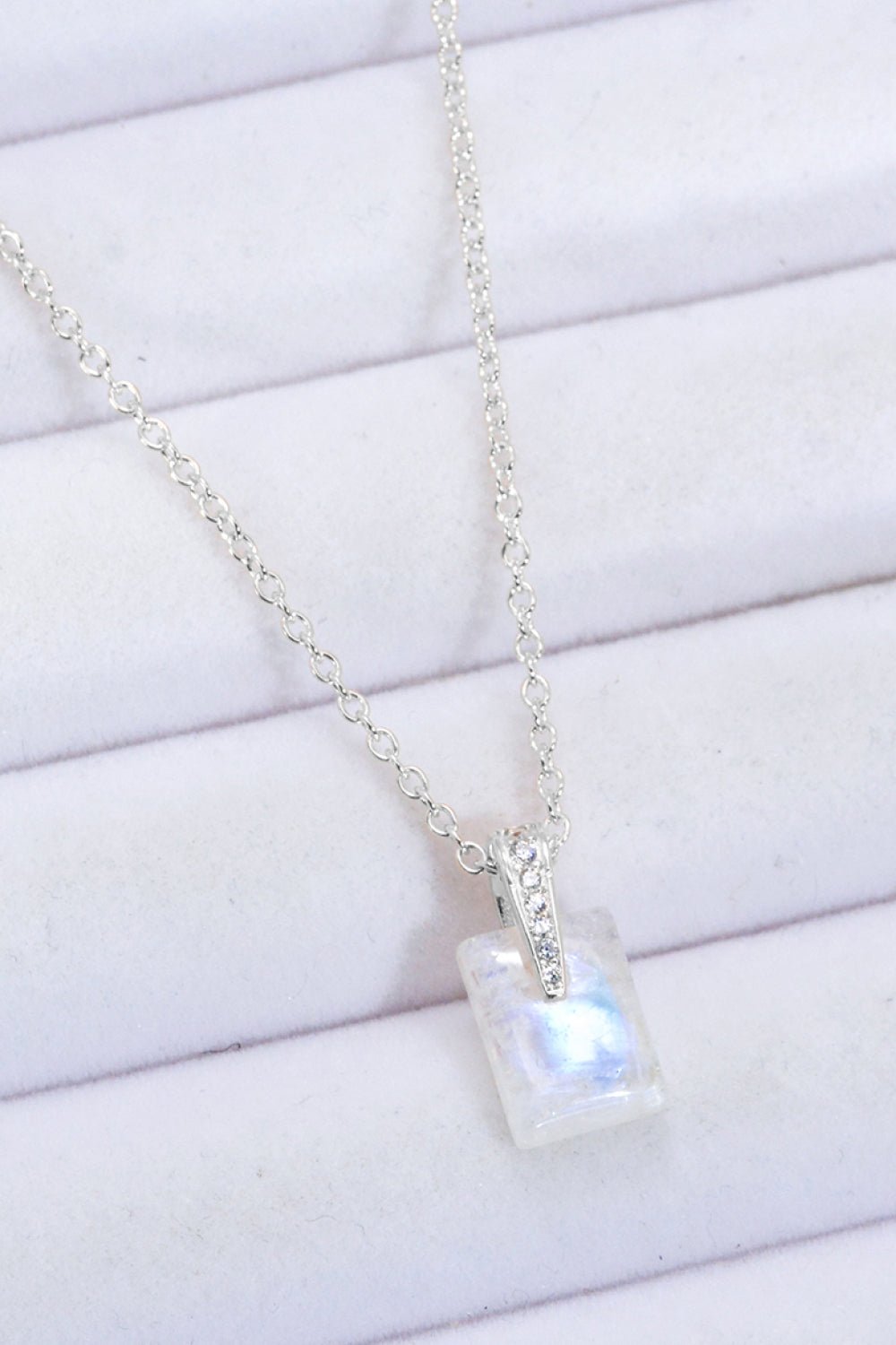 925 Sterling Silver Natural Moonstone Pendant Necklace - Uylee's Boutique