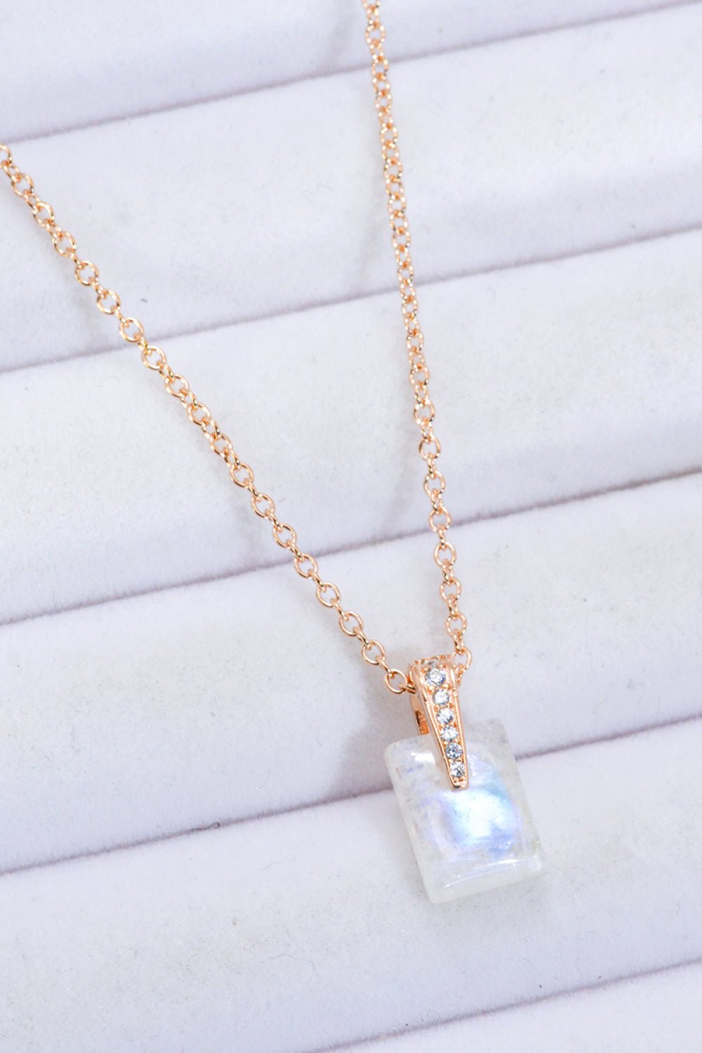 925 Sterling Silver Natural Moonstone Pendant Necklace - Uylee's Boutique