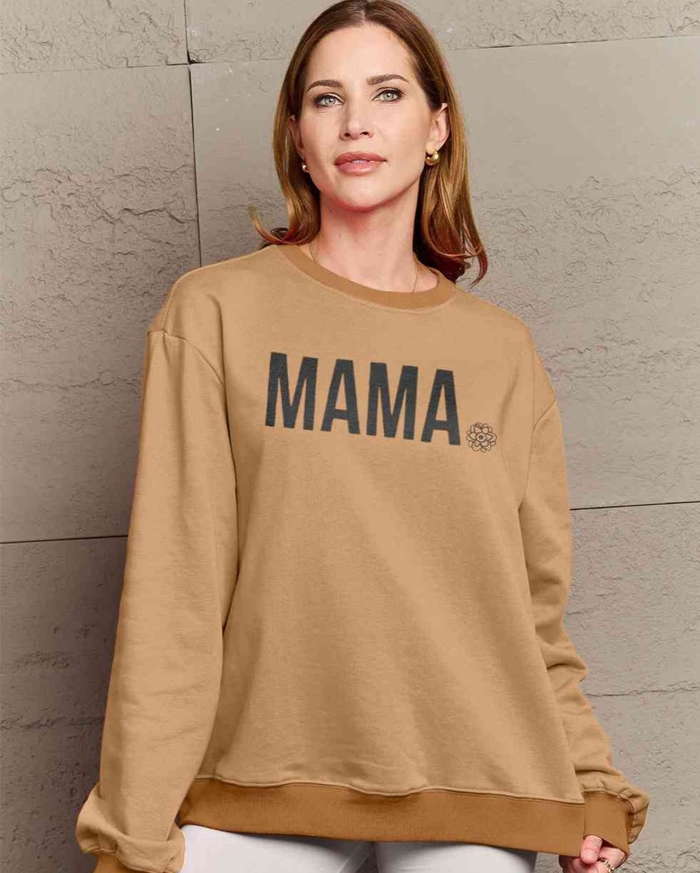 Simply Love Full Size MAMA Graphic Long Sleeve Sweatshirt