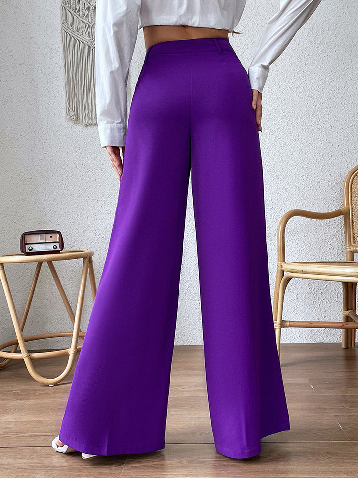 Pantaloni a vita alta a gamba larga