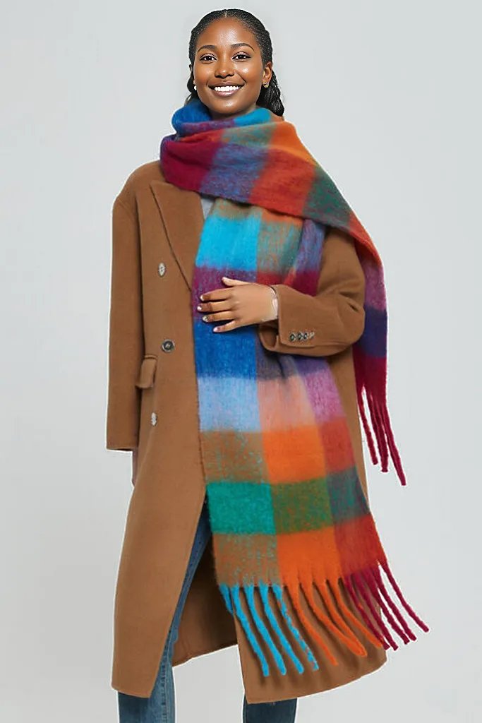 Fringe Detail Polyester Scarf