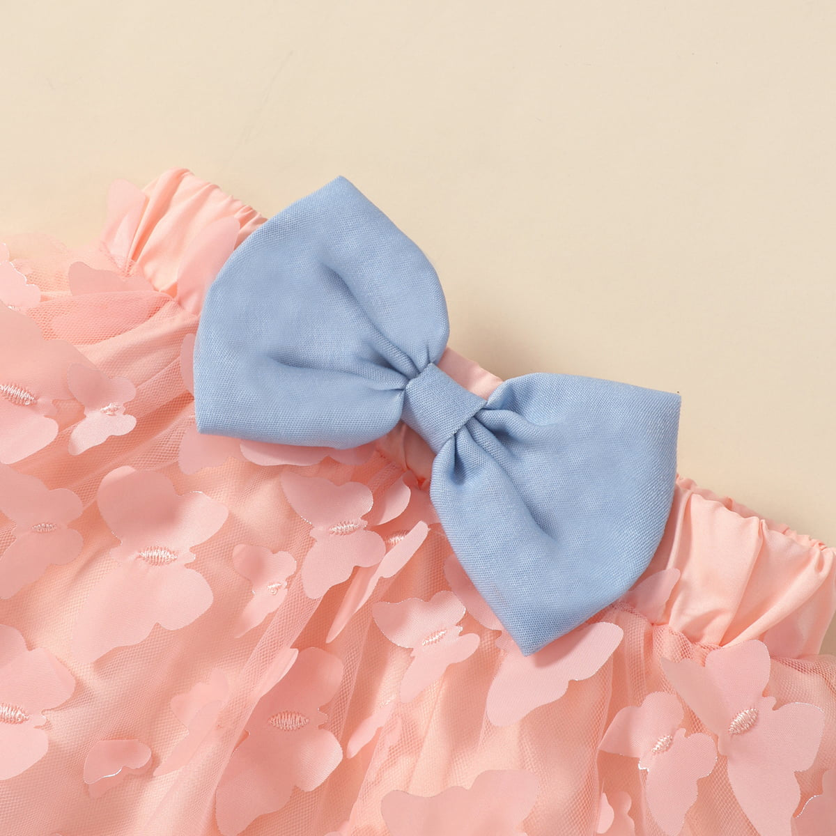 Uylee’s Boutique Ruffle Shoulder Shirt and Butterfly Applique Skirt Set
