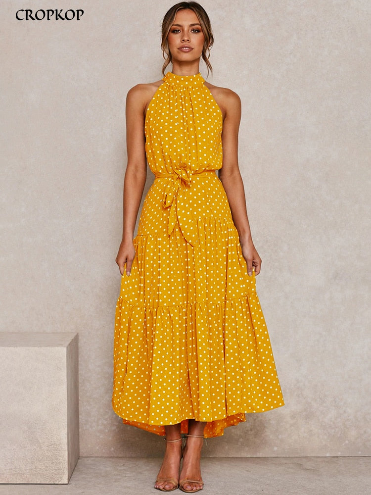 Long Polka Dot Halter Dress, Sizes Small - XLarge, 12 Color Choices Uylee's Boutique Long Polka Dot Halter Dress, Sizes Small - XLarge, 12 Color Choices Uylee's Boutique