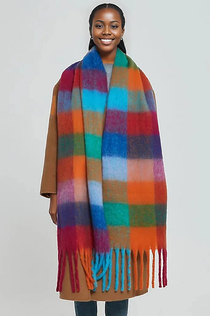 Fringe Detail Polyester Scarf
