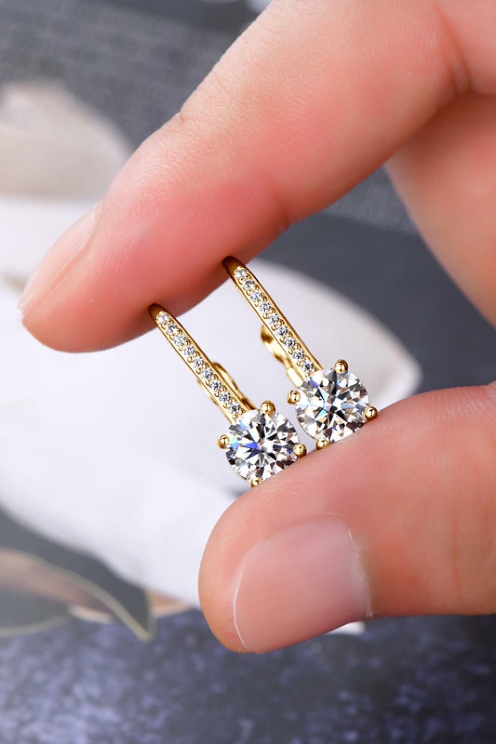 Uylees Boutique 2 Carat Moissanite 925 Sterling Silver Earrings