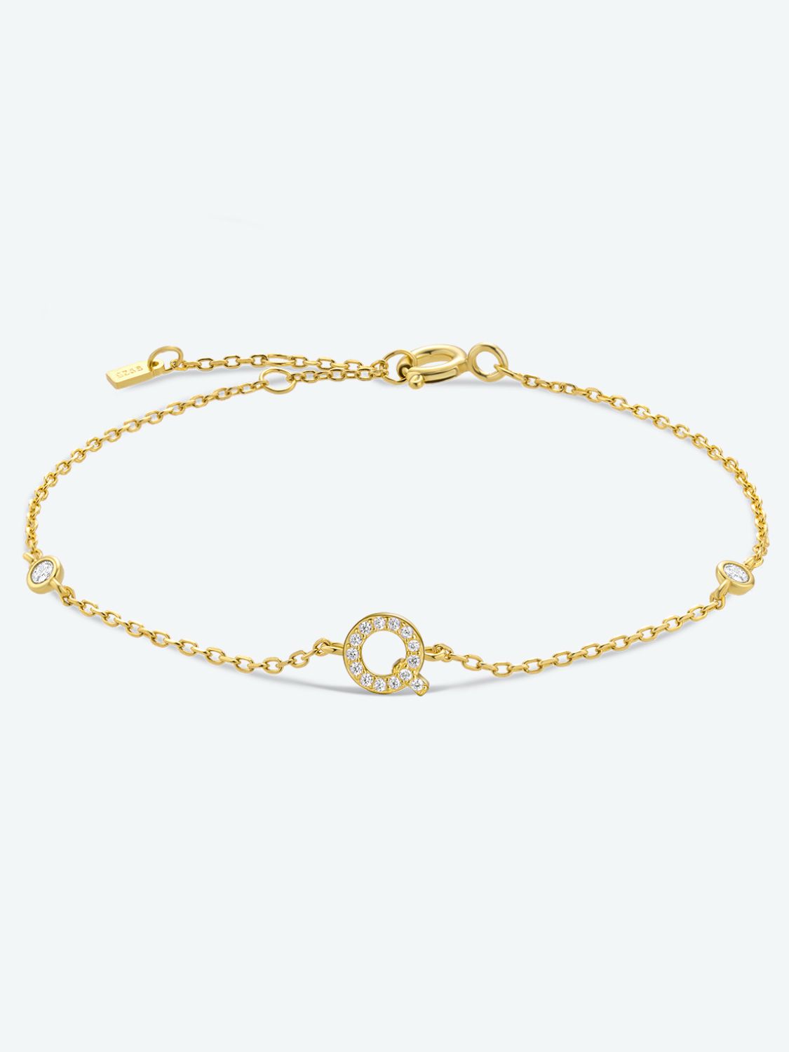 Uylees Boutique Q To U Zircon 925 Sterling Silver Bracelet