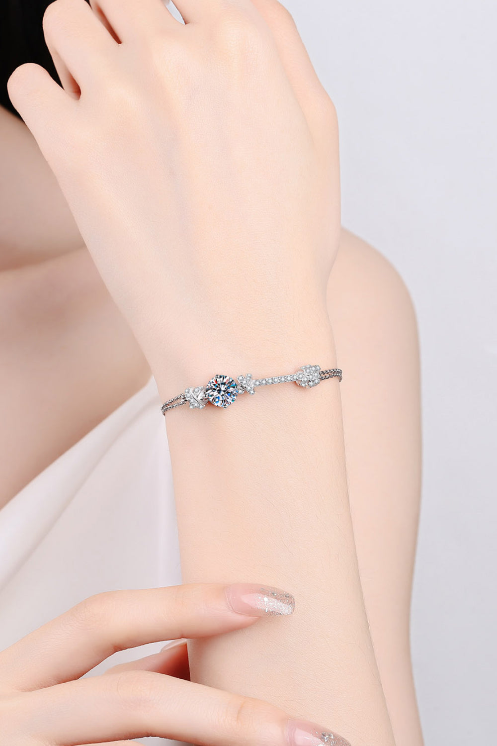 Uylees Boutique 2 Carat Moissanite 925 Sterling Silver Bracelet