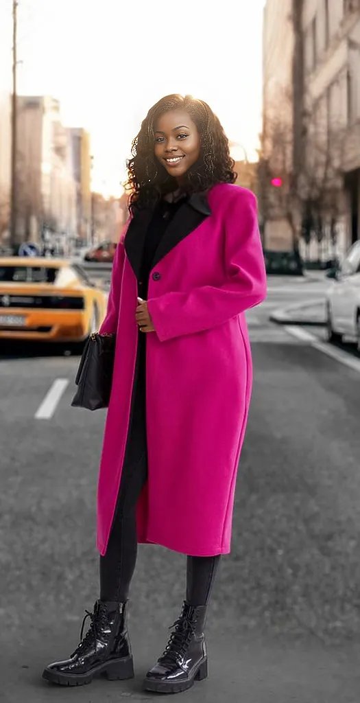 Collared Neck Buttoned Longline Coat