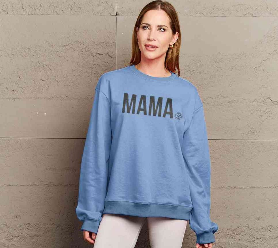 Simply Love Full Size MAMA Graphic Long Sleeve Sweatshirt