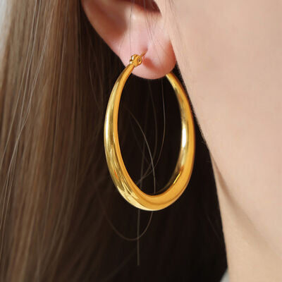 18K Gold-Plated Hoop Earrings - Makes a Great Gift!
