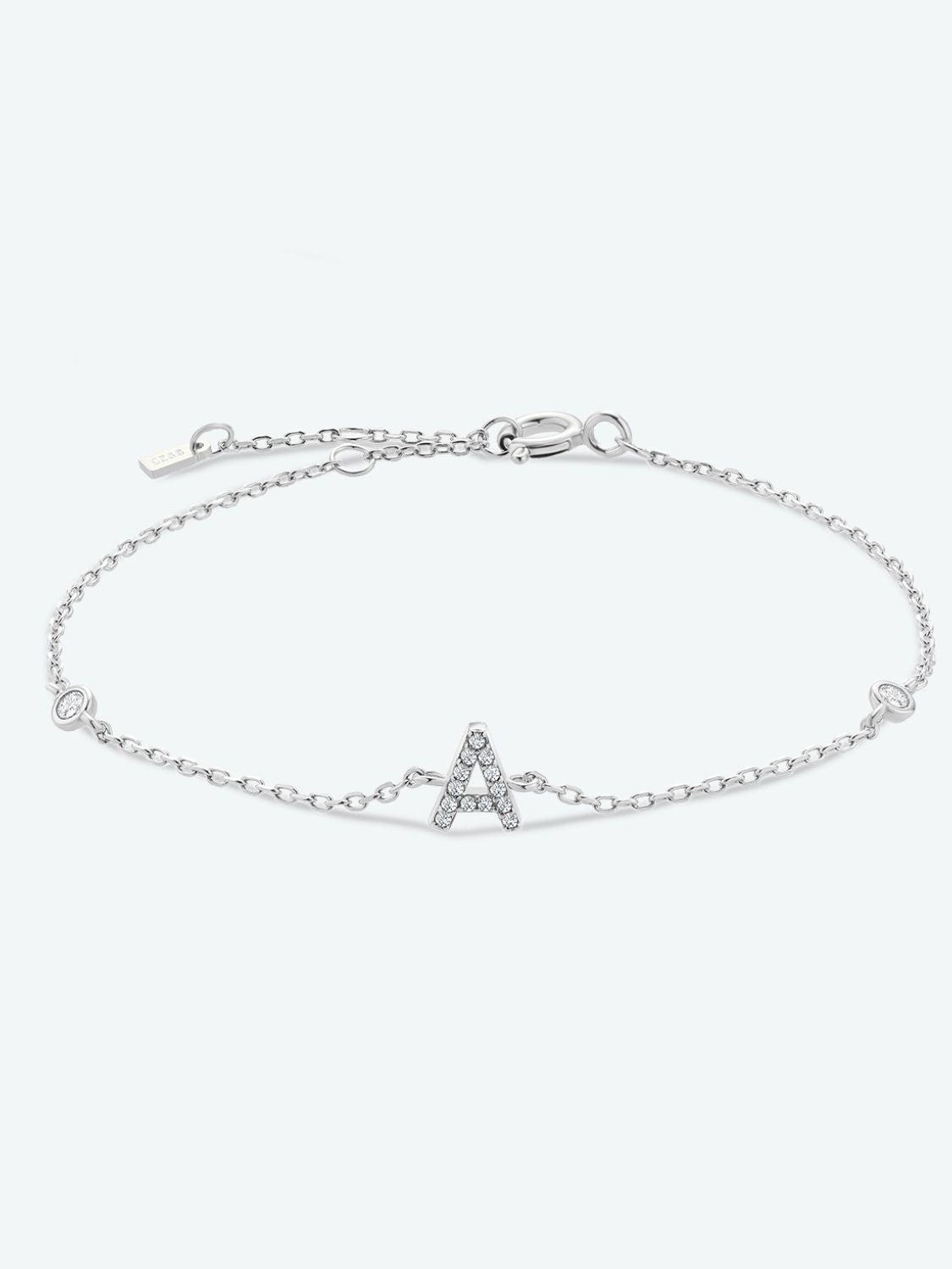 Uylees Boutique A To F Zircon 925 Sterling Silver Bracelet