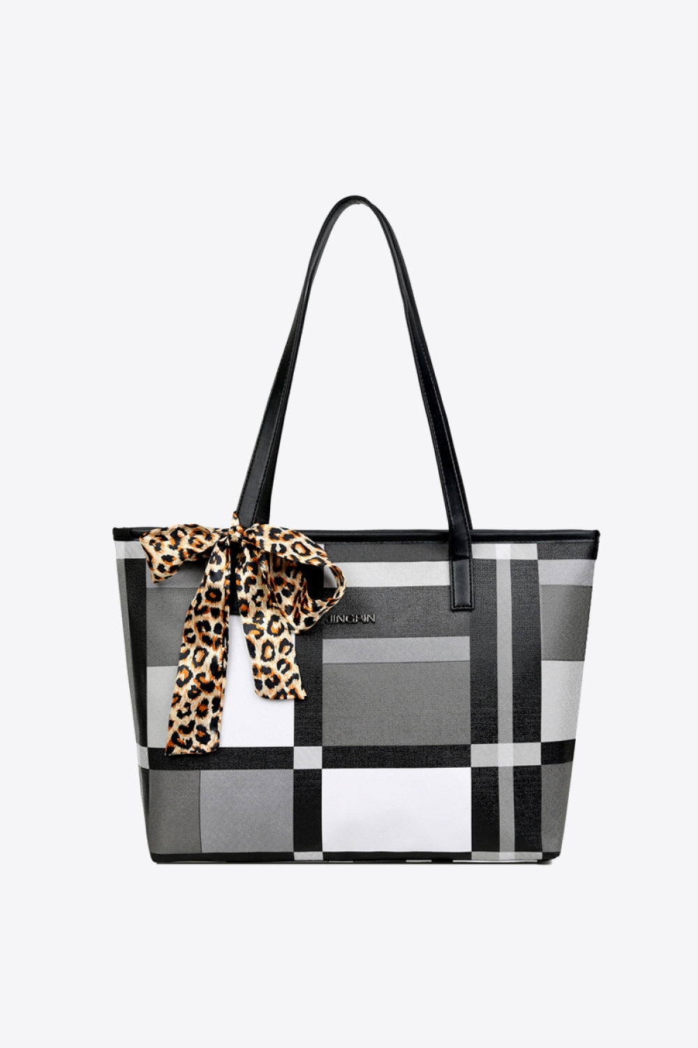 Uylee’s Boutique Color Block Tie Detail PU Leather Tote Bag