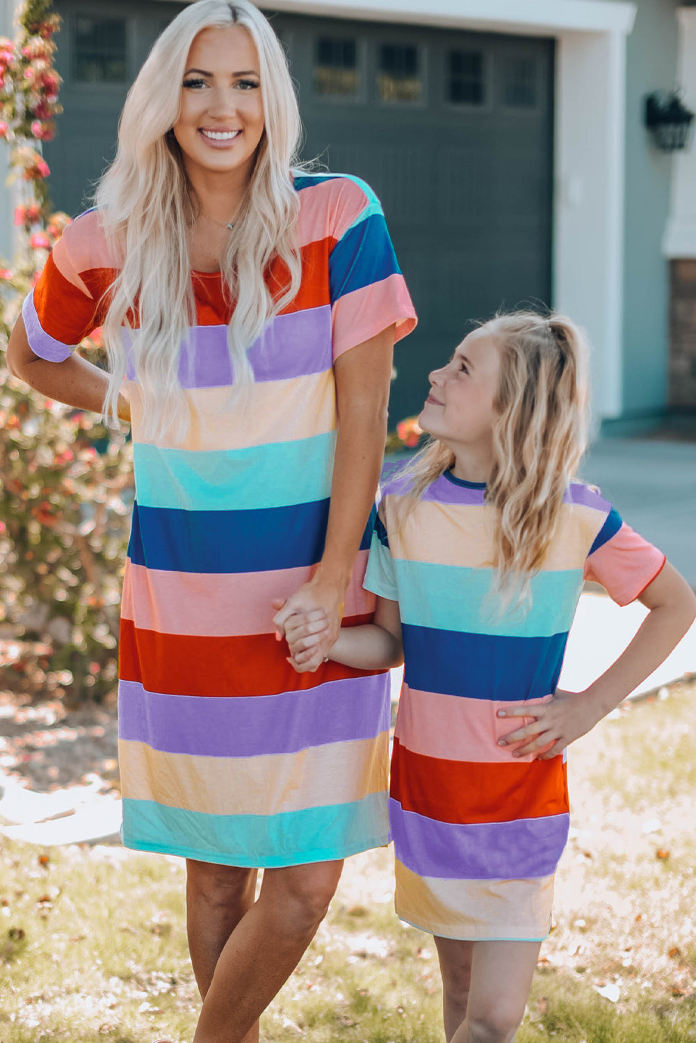 Uylee’s Boutique Women Color Block Side Slit Mini (Mommy and Me)