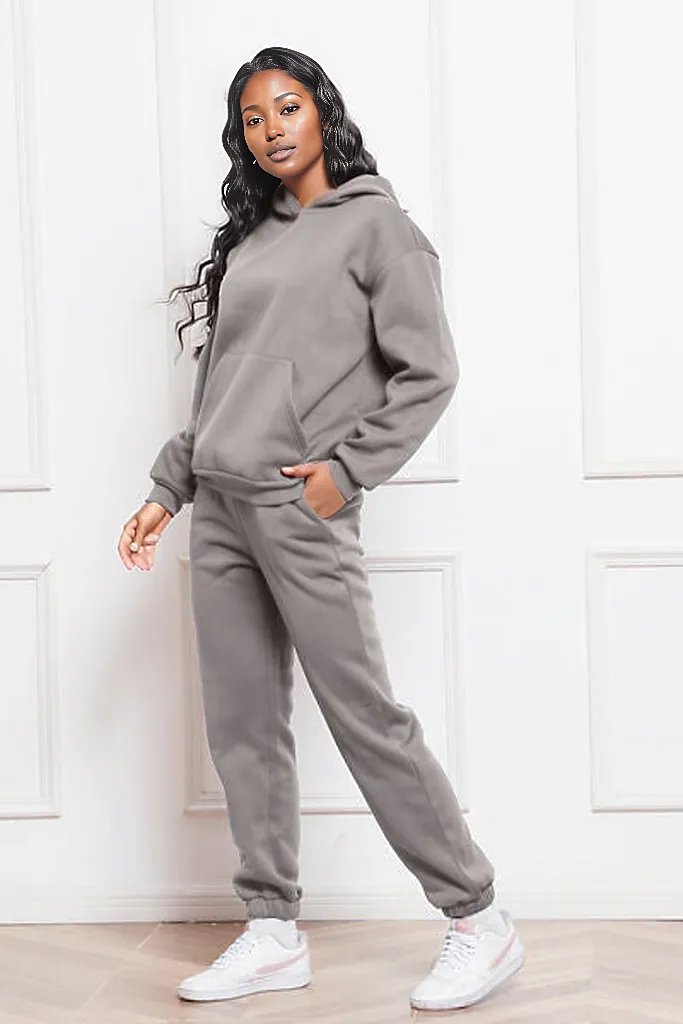 Drop Shoulder Long Sleeve Hoodie and Pants Set