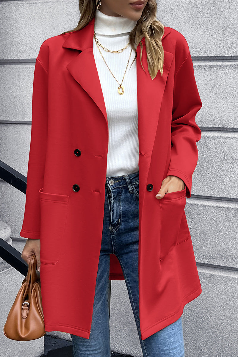 Lapel Collar Long Sleeve Blazer - Three Color Choices
